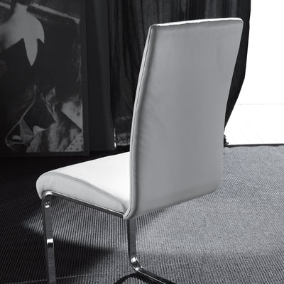 Kant - Set da 2 Sedia design in metallo cromato rivestita in ecopelle cm 43x55x97h - vari colori