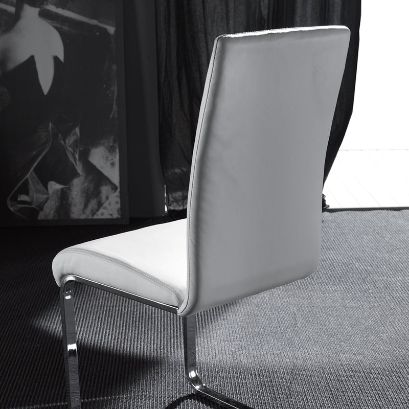 Kant - Set da 2 Sedia design in metallo cromato rivestita in ecopelle cm 43x55x97h - vari colori