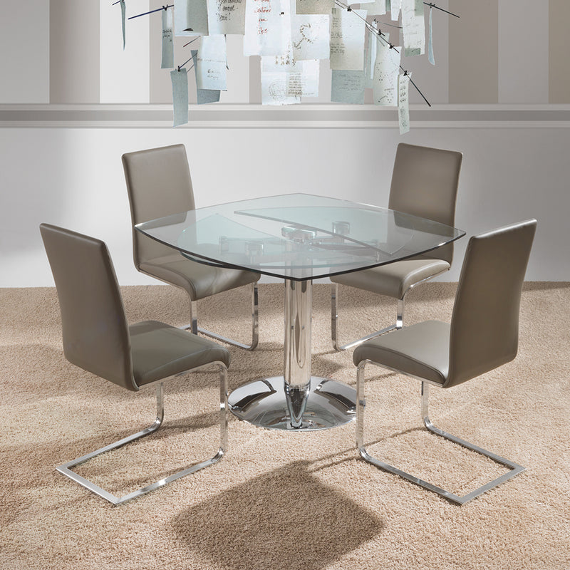 Kant - Set da 2 Sedia design in metallo cromato rivestita in ecopelle cm 43x55x97h - vari colori