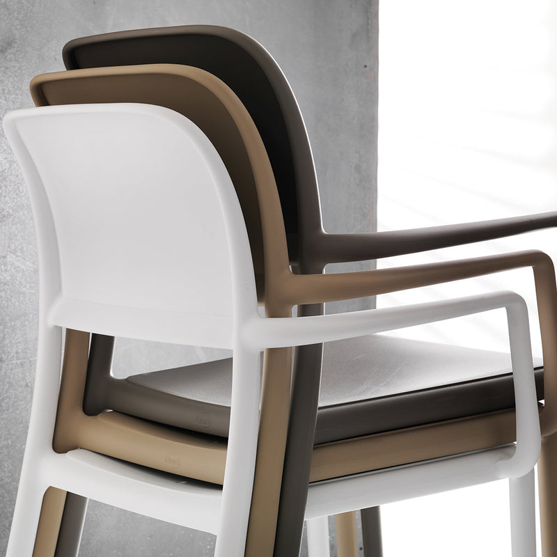 Set da 4 sedia moderna con braccioli in resina per soggiorno o ufficio - vari colori