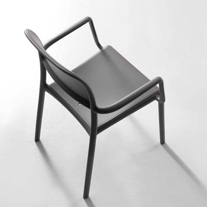 Set da 4 sedia moderna con braccioli in resina per soggiorno o ufficio - vari colori