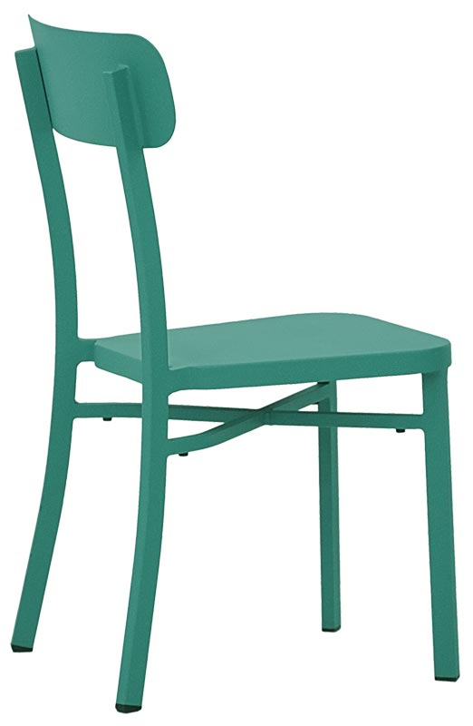 Set da 2 Sedia moderna modello scuola in alluminio verniciato cm 39x41x86h - vari colori