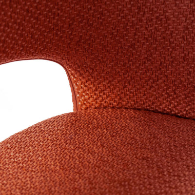 sedia moderna imbottita rivestita in tessuto arancio