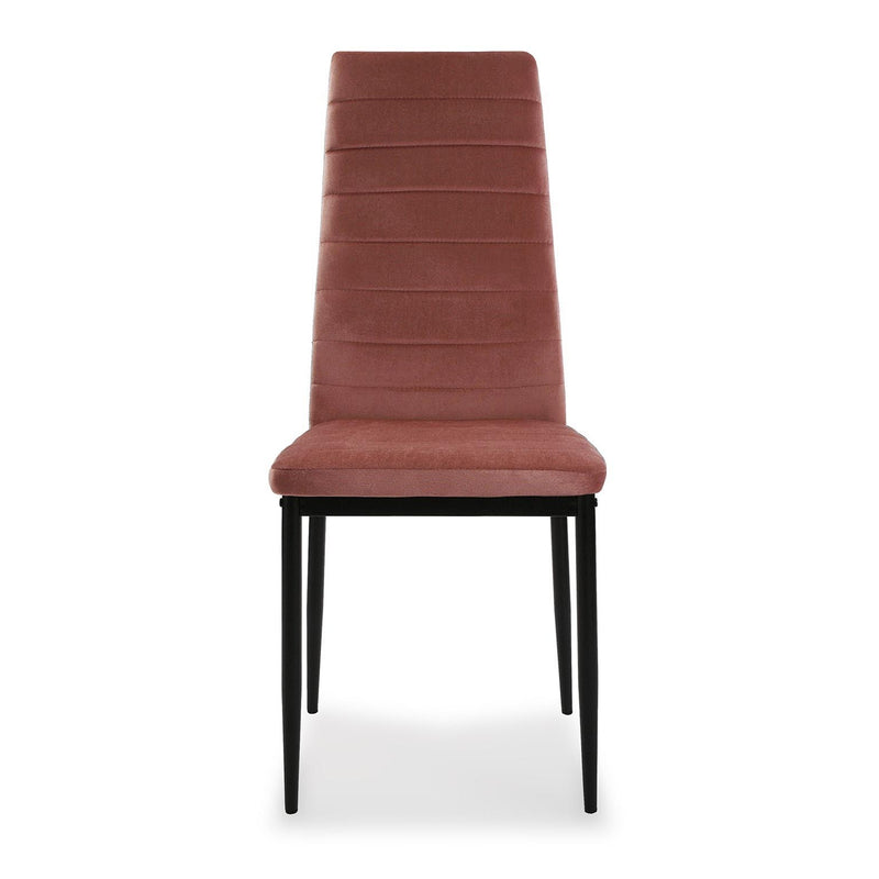 Set da 2 sedia in velluto soffice colore rosso e metallo nero cm 53x43x96h