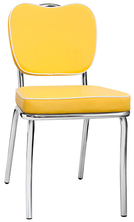 Set da 2 Sedia design in ecopelle e acciaio cromato cm 45x53x85h - vari colori
