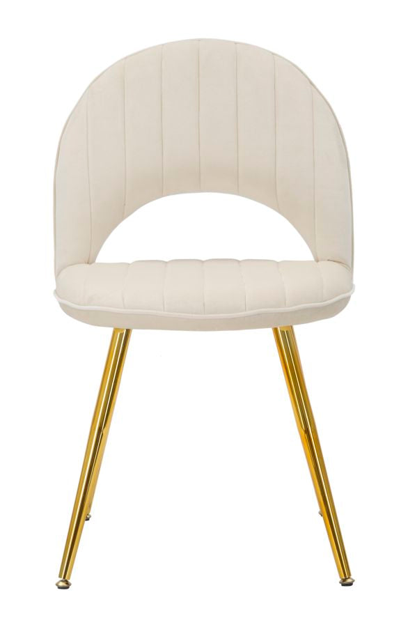 sedia moderna colore crema gambe in metallo dorato