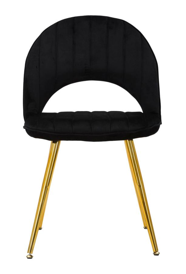 sedia moderna colore nero gambe in metallo dorato