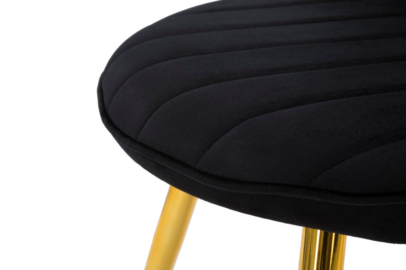 sedia moderna colore nero gambe in metallo dorato