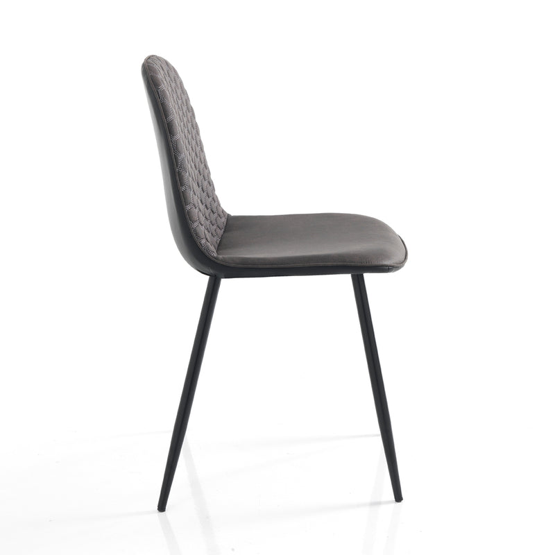 sedia moderna in tessuto effetto velluto colore grigio