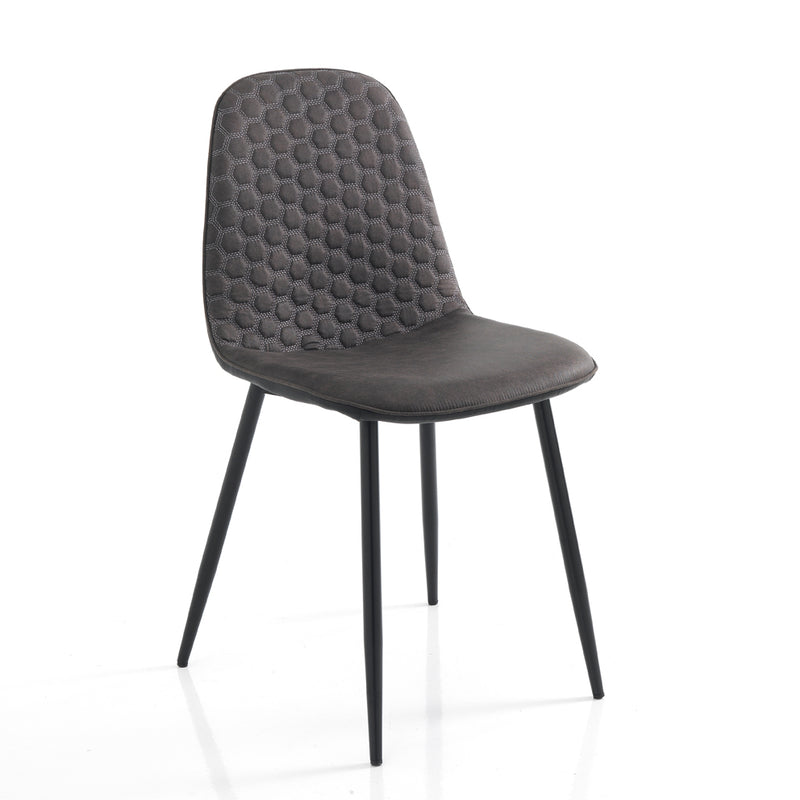 sedia moderna effetto velluto colore grigio