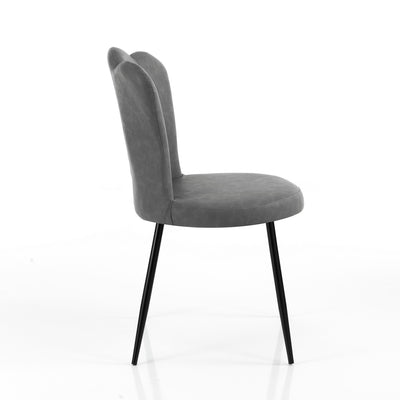 sedia moderna rivestita in similpelle grigio vintage