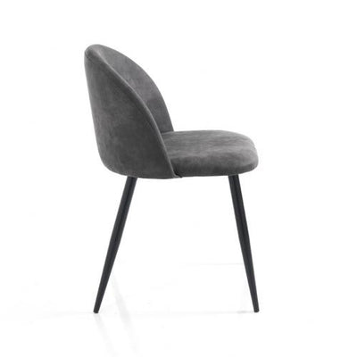 Set da 4 sedia design moderno imbottita rivestimento in tessuto effetto velluto - vari colori