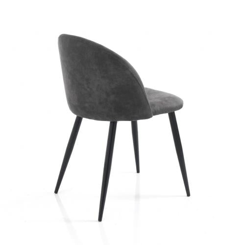 Set da 4 sedia design moderno imbottita rivestimento in tessuto effetto velluto - vari colori