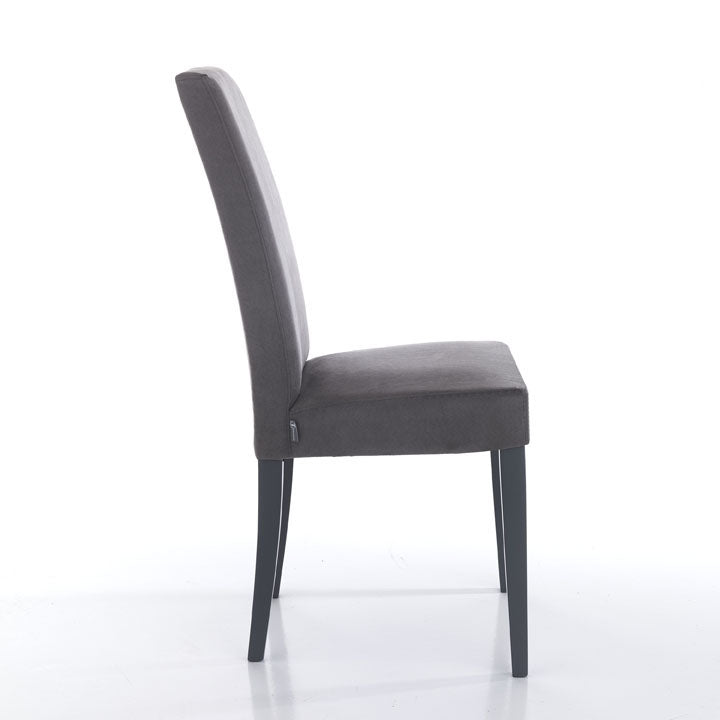 sedia moderna in velluto grigio