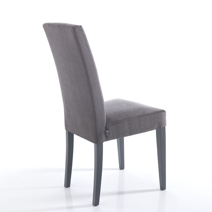 sedia moderna in velluto grigio