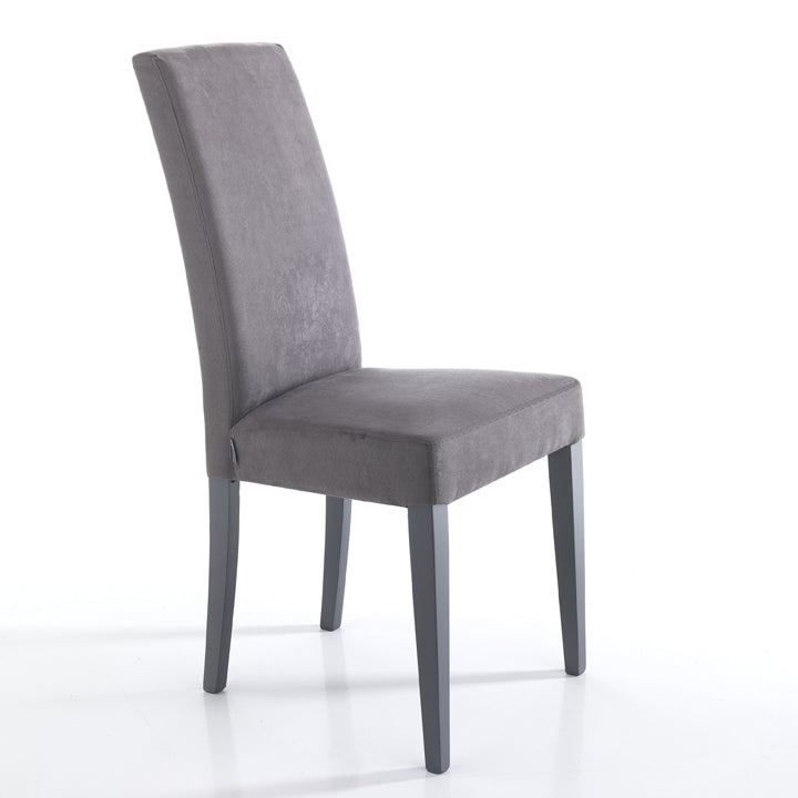 sedia moderna in velluto grigio