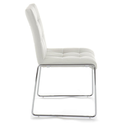 Set da 2 sedia moderna imbottita in similpelle struttura in metallo cromato - vari colori