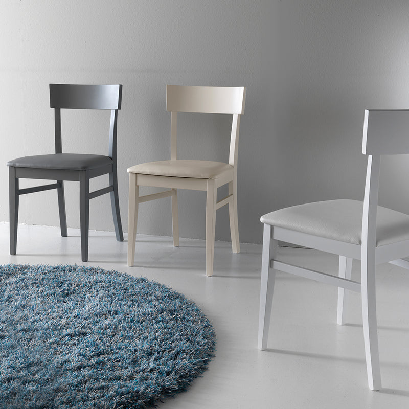 New Age - Set da 2 Sedia per soggiorno in legno seduta imbottita cm 45x49x83h - vari colori