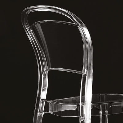 Voilà - Set da 4 Sedia moderna in policarbonato trasparente cm 46x54x87h
