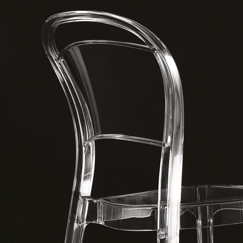 Voilà - Set da 4 Sedia moderna in policarbonato trasparente cm 46x54x87h