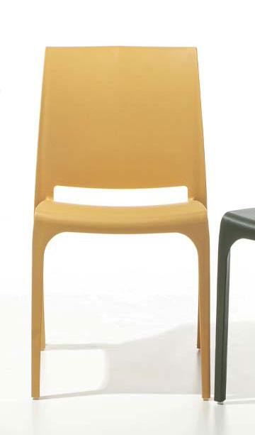 sedia moderna in polipropilene colore giallo
