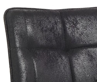 Set da 2 sedia design scocca in tessuto nero effetto invecchiato gambe in metallo cm 52x59x83h