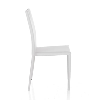 sedia living moderna in similpelle colore bianco