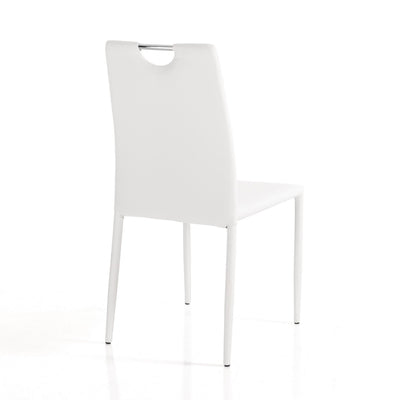 sedia living moderna in similpelle colore bianco
