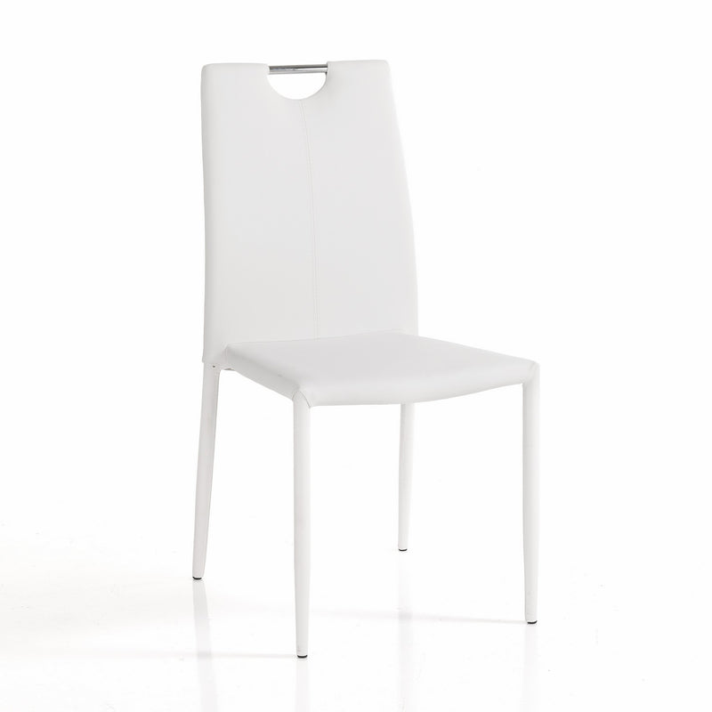 sedia living moderna in similpelle colore bianco