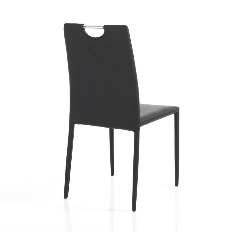 sedia living moderna in similpelle colore nero