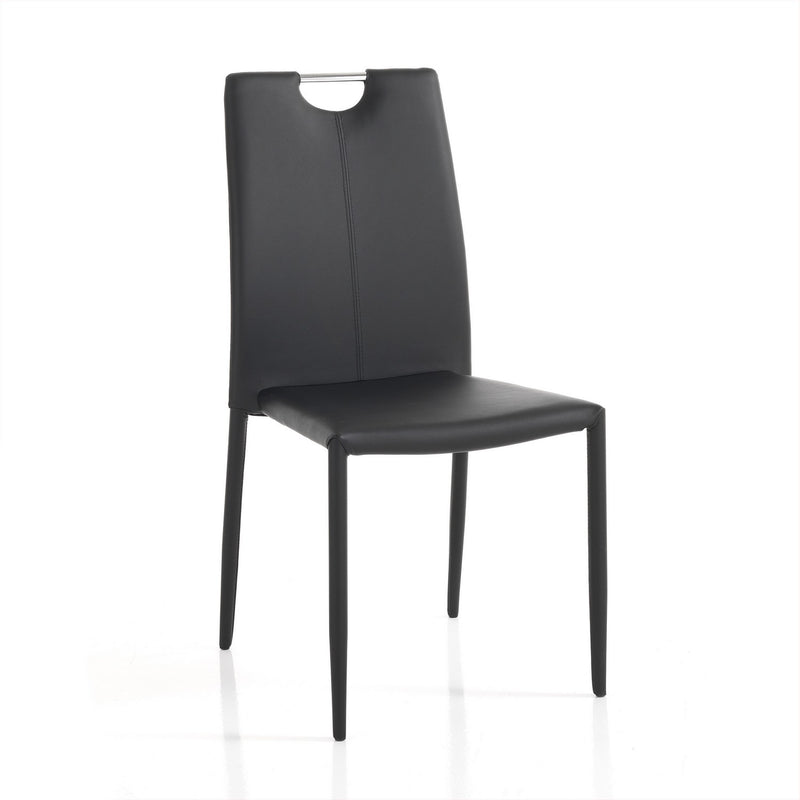 sedia living moderna in similpelle colore nero