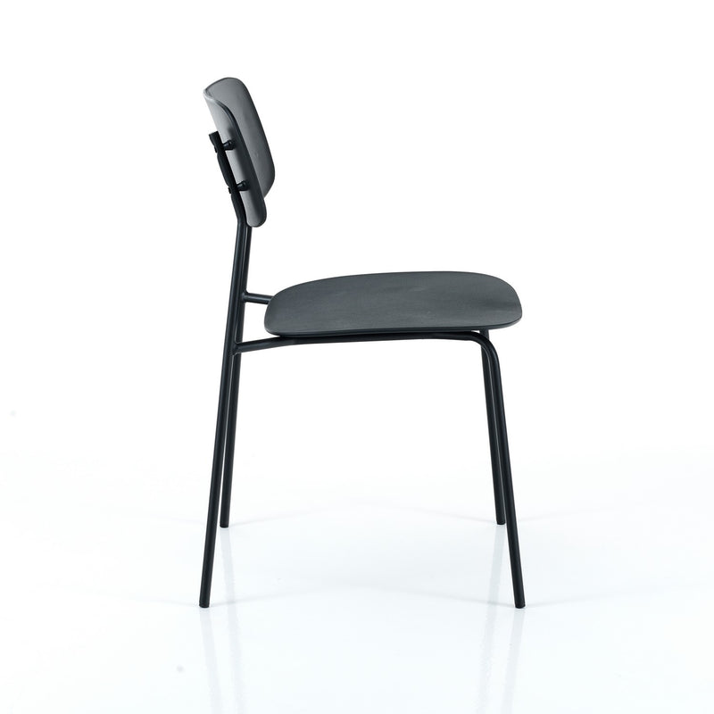 sedia moderna in acciaio e polipropilene colore nero