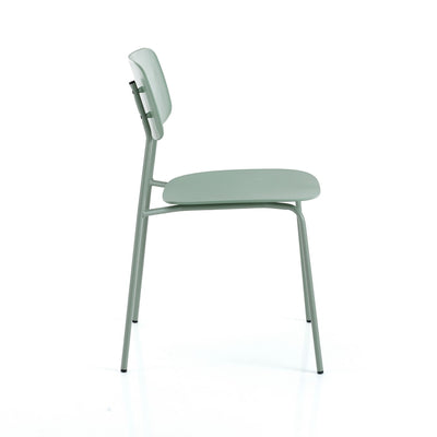 sedia moderna in acciaio e polipropilene colore verde