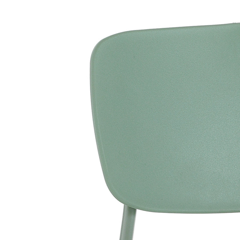 sedia moderna in acciaio e polipropilene colore verde