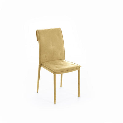 sedia moderna rivestita in tessuto colore giallo