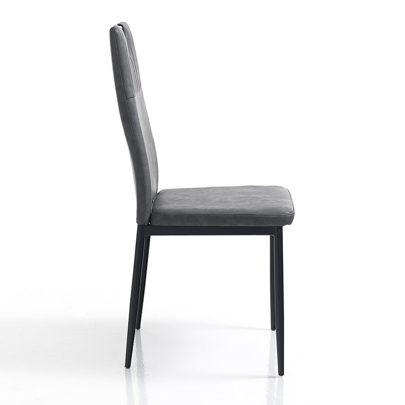 Set da 4 sedia moderna design in similpelle effetto invecchiato cm 44x50x97h - vari colori