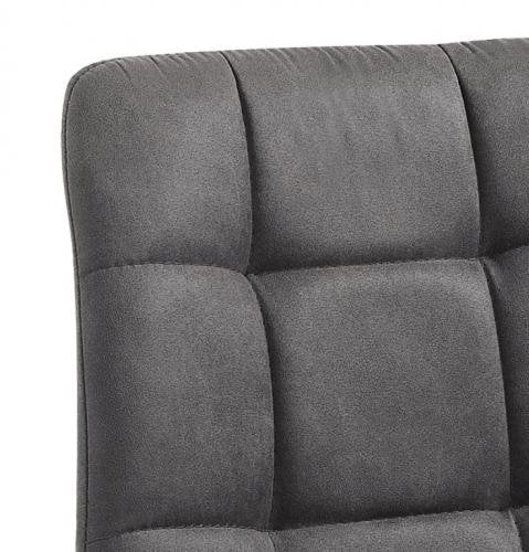 sedia moderna scocca in tessuto velluto grigio invecchiato