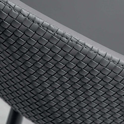 sedia design in ecopelle colore grigio