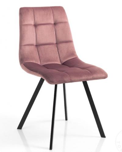 sedia moderna in tessuto velluto rosa