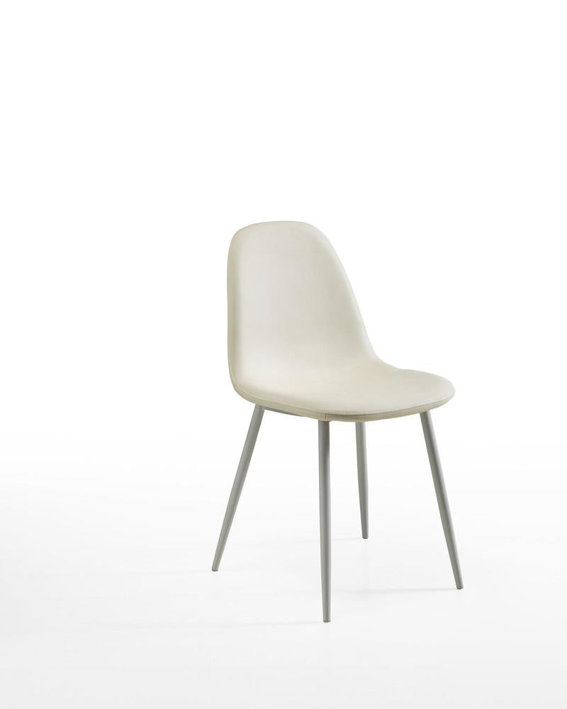 Set da 4 Sedia moderna in similpelle gambe in metallo cm 38x43x86h - vari colori
