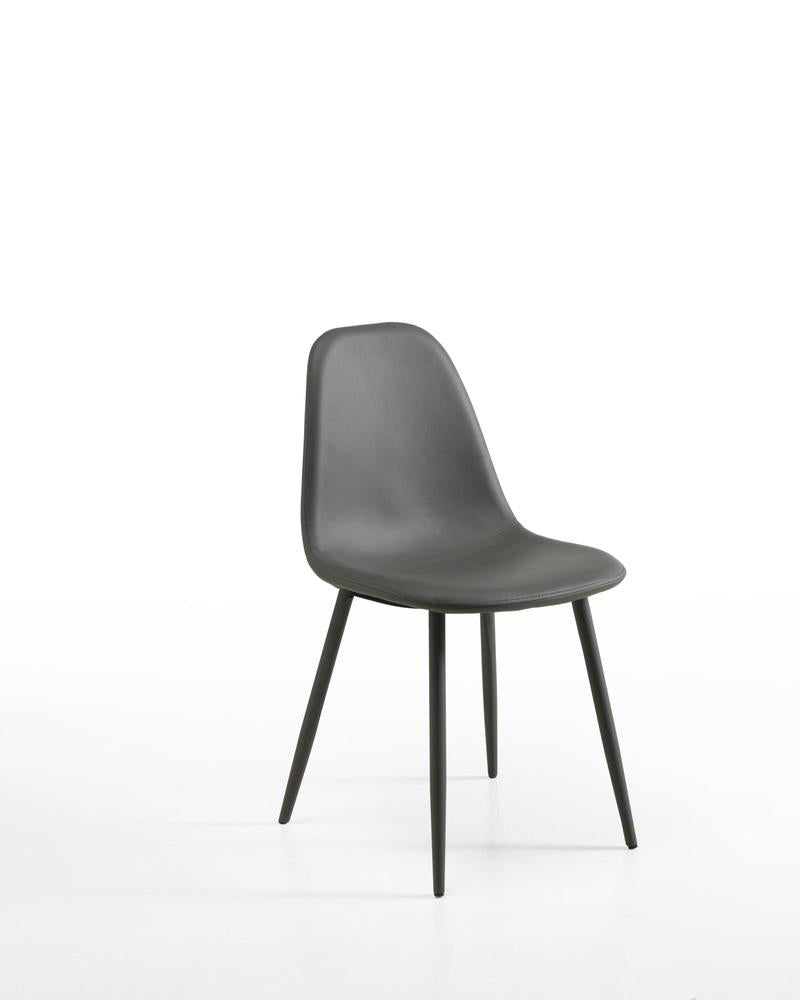 Set da 4 Sedia moderna in similpelle gambe in metallo cm 38x43x86h - vari colori