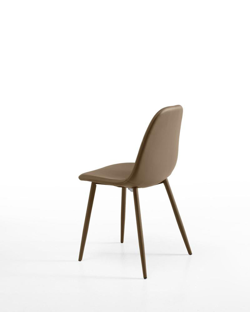 Set da 4 Sedia moderna in similpelle gambe in metallo cm 38x43x86h - vari colori