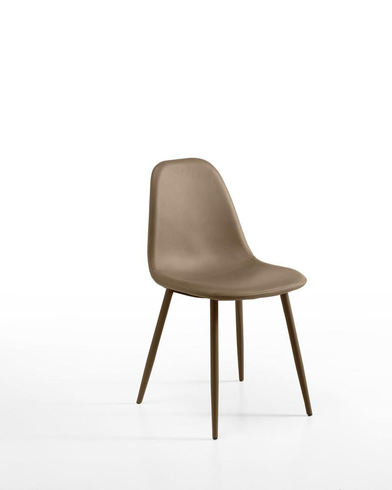 Set da 4 Sedia moderna in similpelle gambe in metallo cm 38x43x86h - vari colori