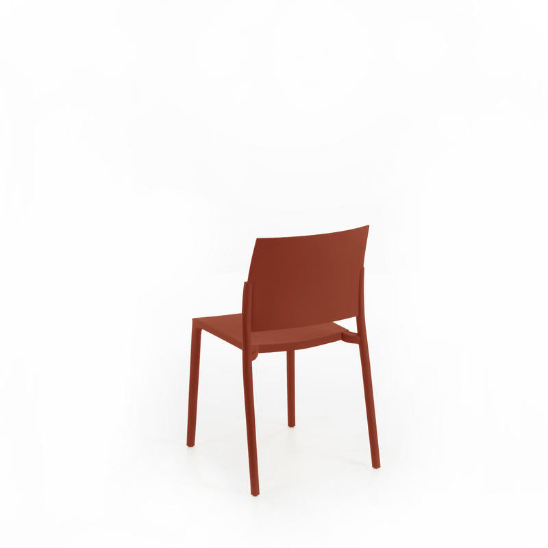 sedia moderna in polipropilene colore ruggine