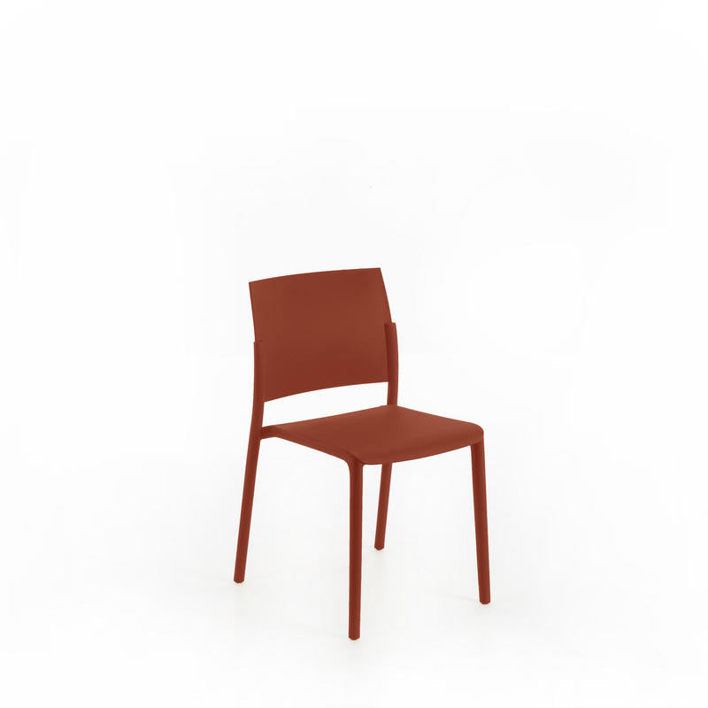 sedia moderna in polipropilene colore ruggine