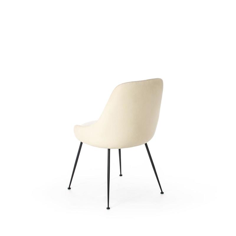 sedia moderna per soggiorno in velluto colore bianco