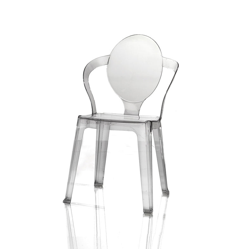 Set da 4 sedia poltroncina moderna impilabile in policarbonato trasparente cm 52x55x89h