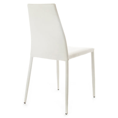 sedia moderna in similpelle bianco per pranzo o soggiorno