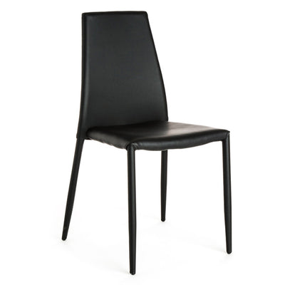 sedia moderna in similpelle nero per pranzo o soggiorno