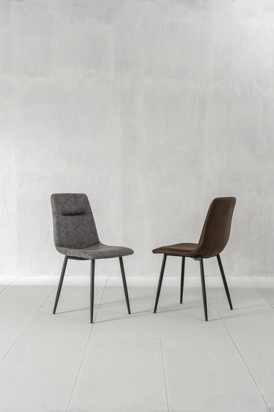 sedia moderna in similpelle vintage colore grigio